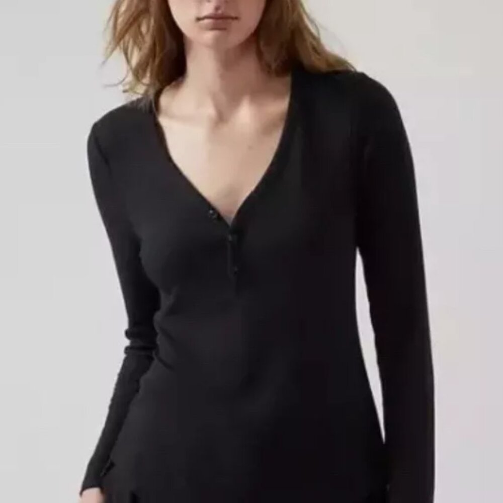 Athleta Wind Down Sleep Top - Black